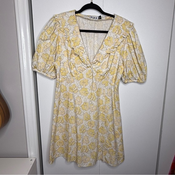 Rixo Kayla Floral Yellow Dress - RTR - Cotton - US 10 Large - Picture 4 of 16